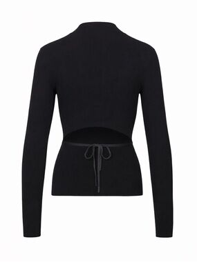 Aritzia babaton sculpt knit tie back long sleeve top